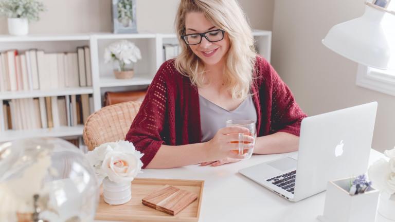 Woman working at desk